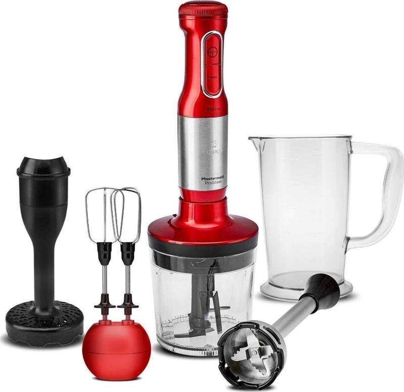 Mastermaid Prosteel Uzun Blender Ayaklı 6 Bıçaklı Blender Seti Red Inox 2000 W