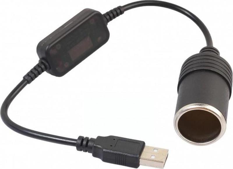 USB 2.0 5 VOLT 2 AMPER TO 12 VOLT - 0.8 AMPER ÇAKMAK FİŞİ DİŞİ ÇEVİRİCİ 30 CM