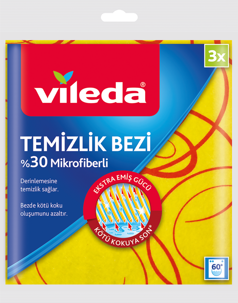 %30 Mikrofiberli Temizlik Bezi 3 Lu