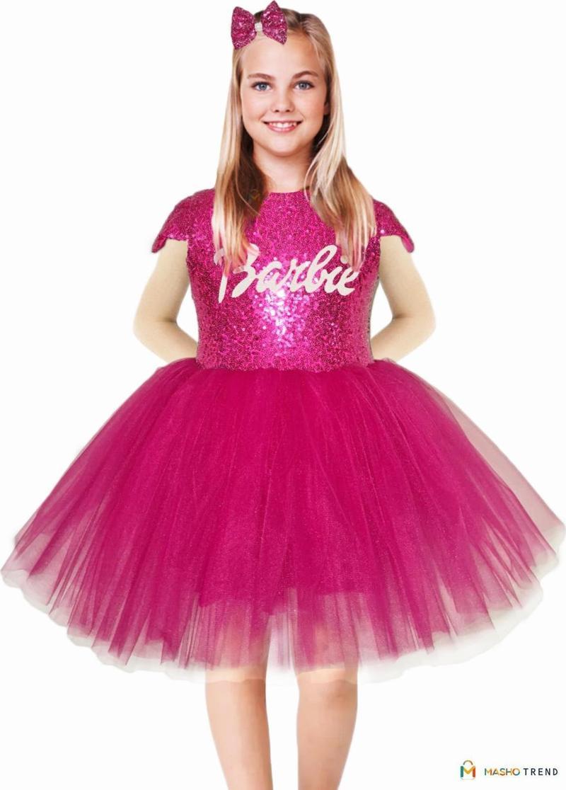 Barbie Kostümü - Barbi Elbise- Barbie Elbise Barbie Cosplay - Pembe Elbise Balo Kostümü