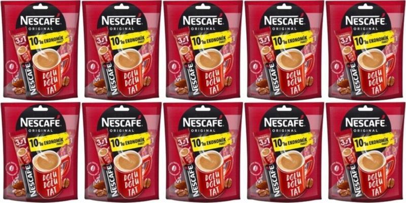 Nescafé 3'ü 1 Arada Original 10 Lu 10 Adet (top:100 Adet)