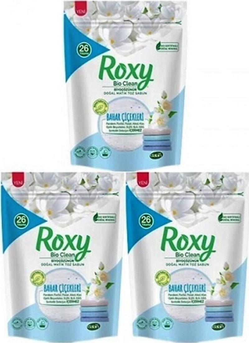 Roxy Bio Clean Matik Toz Sabun Bahar Çiçekleri 800 gr x 3 Adet