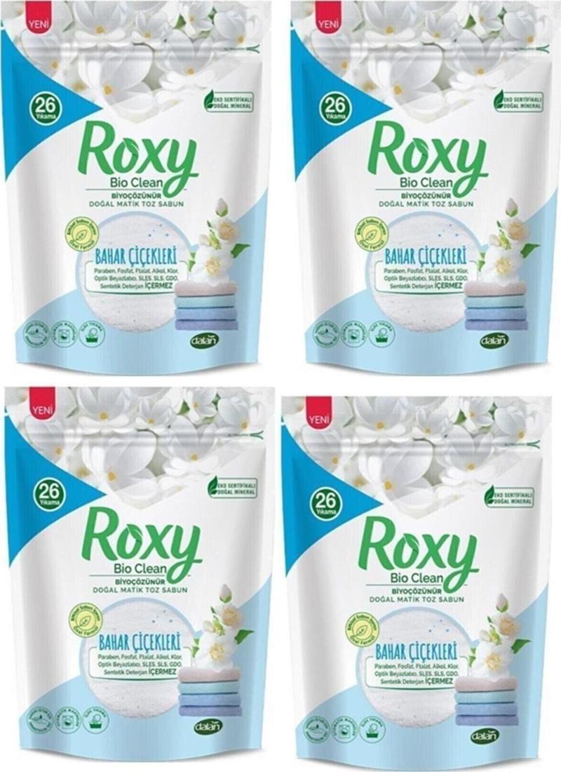 Roxy Bio Clean Doğal Matik Toz Sabun Bahar Çiçekleri 800 Gr x 4 Adet