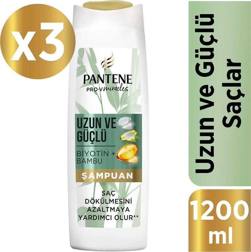 Uzun Ve Güçlü Şampuan, Bambu Ve Biyotinli, 400 ml x 3 Adet