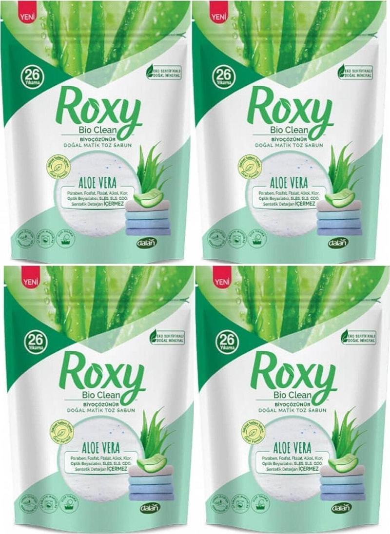 Roxy Bio Clean Doğal Matik Toz Sabun Aloe Vera 800 Gr 4 Adet