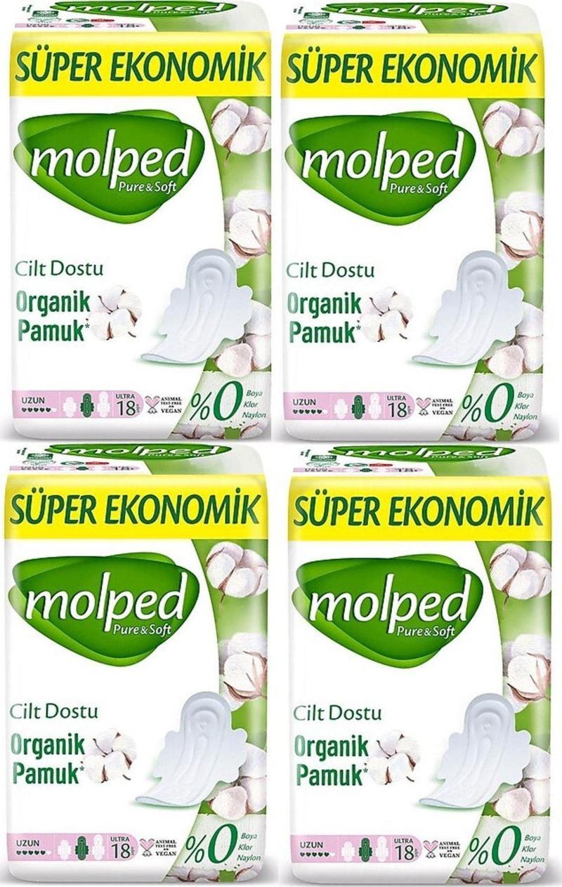 Pure & Soft Uzun Süper Ekonomik Ped 18 Li X 4 Adet