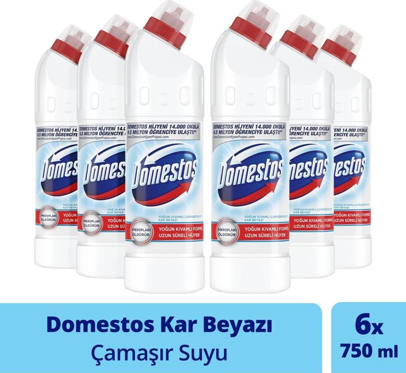 Yoğun Kıvamlı Çamaşır Suyu Kar Beyazı Maksimum Hijyen 750 ml 6 Adet