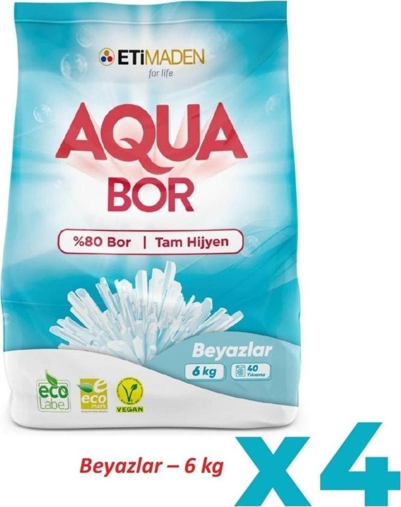 Etimaden Aqua Bor Deterjan (BORON) Beyazlar 6 Kg X 4 Adet