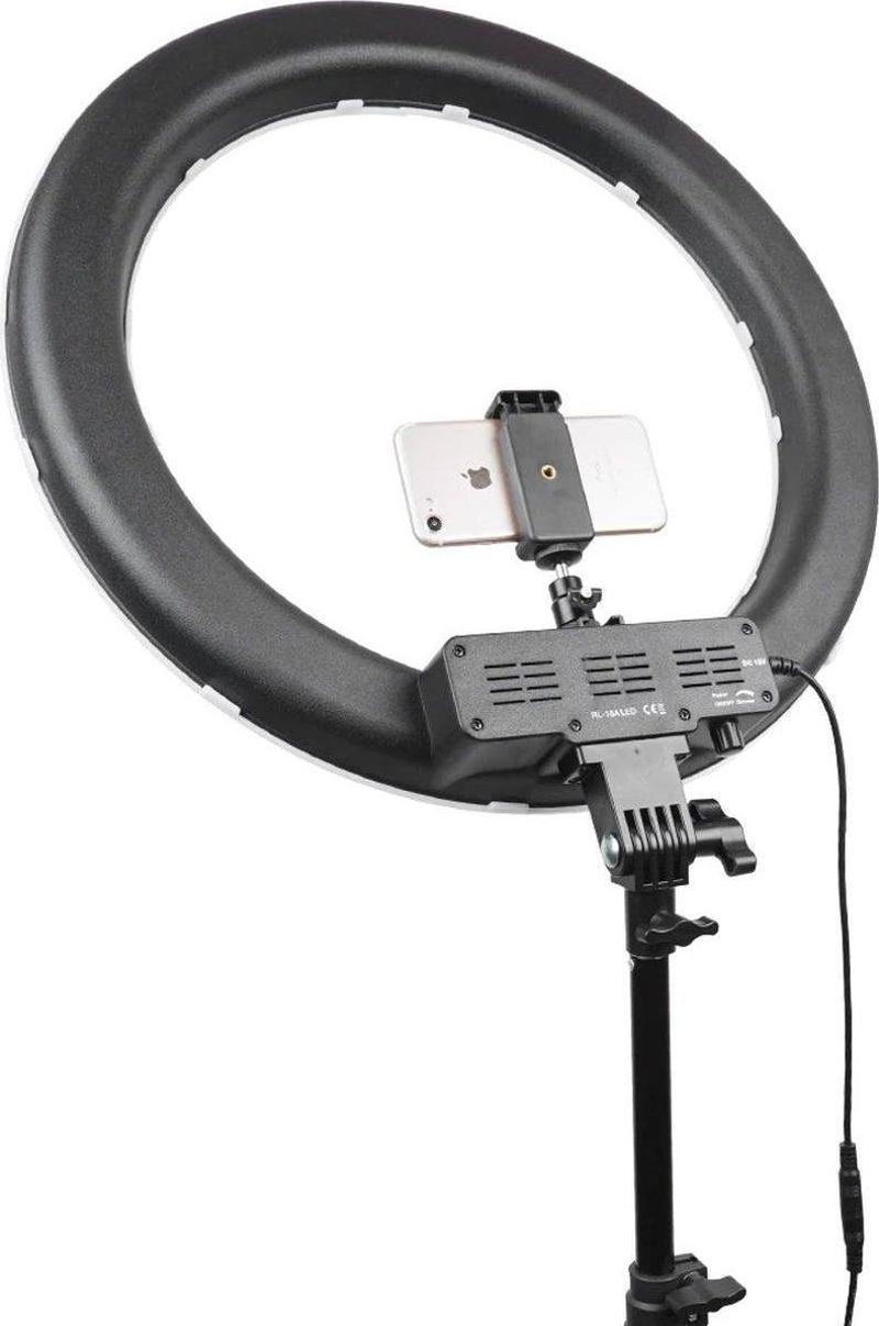 RL-18 Selfie Işığı Tripodlu Ring Light Parlaklık, Işık Açısı ve Renk Sıcaklığı Ayarlı