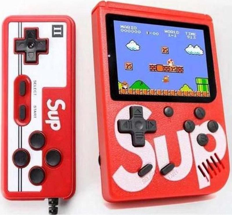 Çift Kol 400 Nostalji Oyunlu Mini Atari Gameboy -gamebox Oyun Konsolu - Beyaz Kırmızı