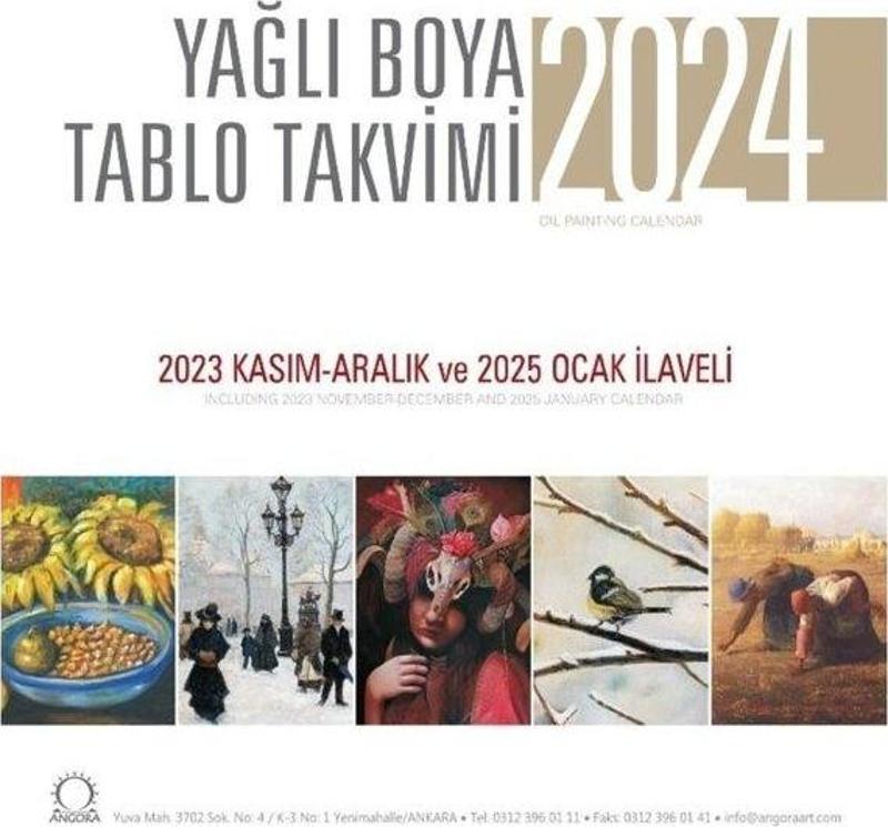 Yağlı Boya Tablo Takvimi 2024 Duvar Takvimi 32x32 cm