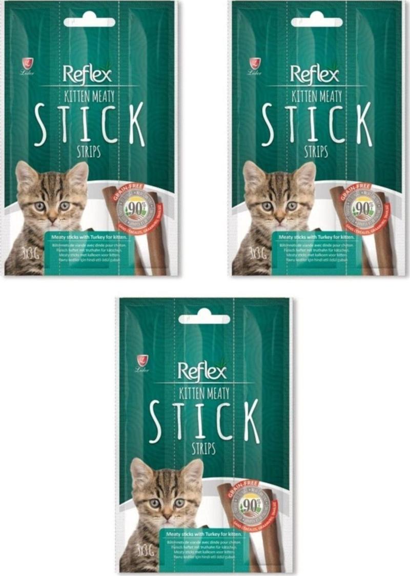 Sticks Yavru Kedi Hindili Kedi Ödül Maması 3 Paket