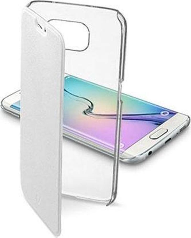 Galaxy S6 Edge ile Uyumlu Clear Book Kılıf Beyaz CLEARBOOKGALS6EW