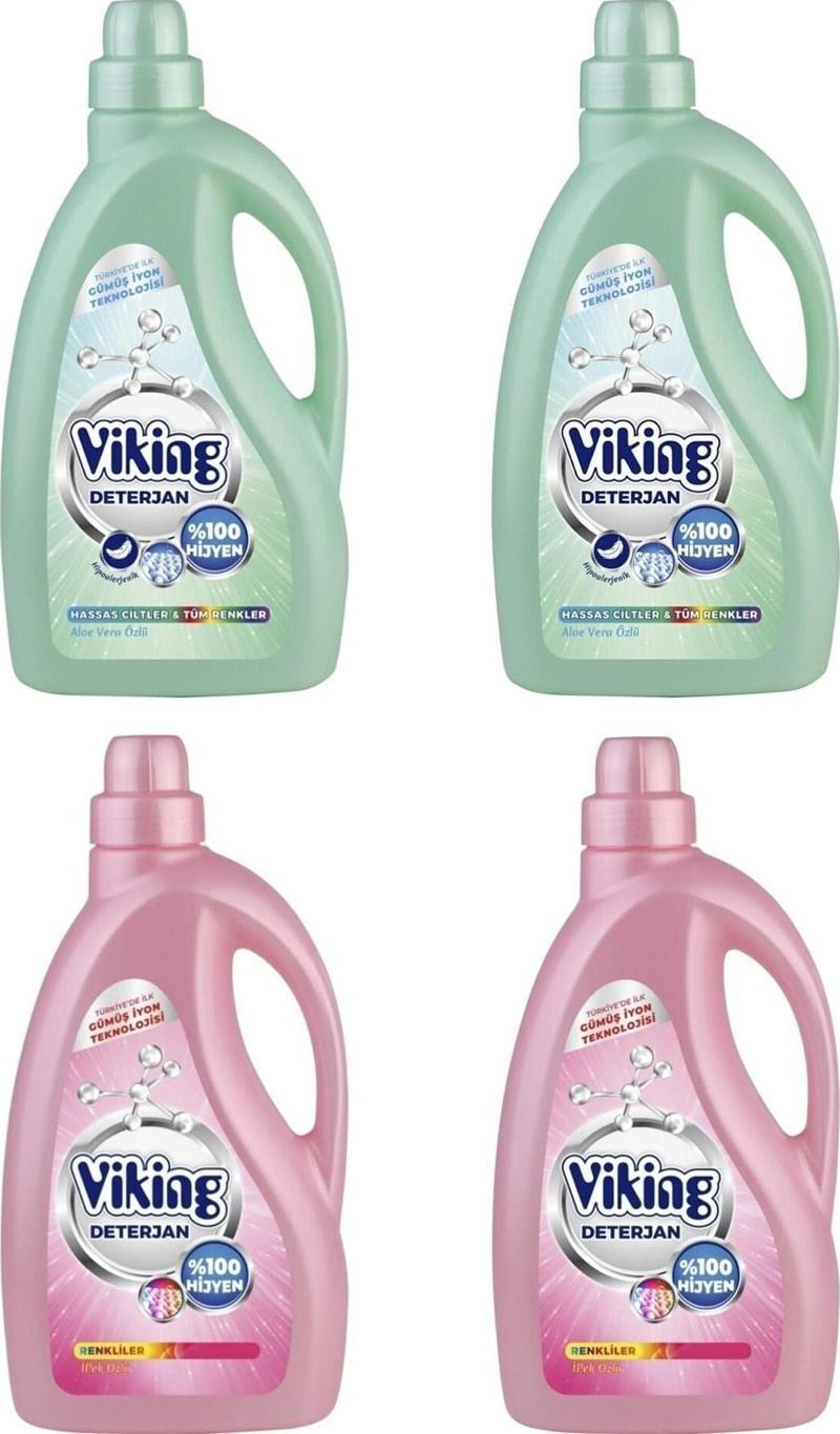 Viking Sıvı Çamaşır Deterjanı Hassas Ciltler Ve Renkliler 4 Adet 2,7 Litre