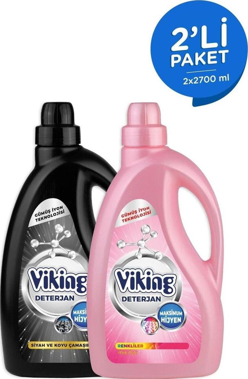 Viking Sıvı Çamaşır Deterjanı Renkliler 2750 ML + Siyahlar İçin 2750 ML