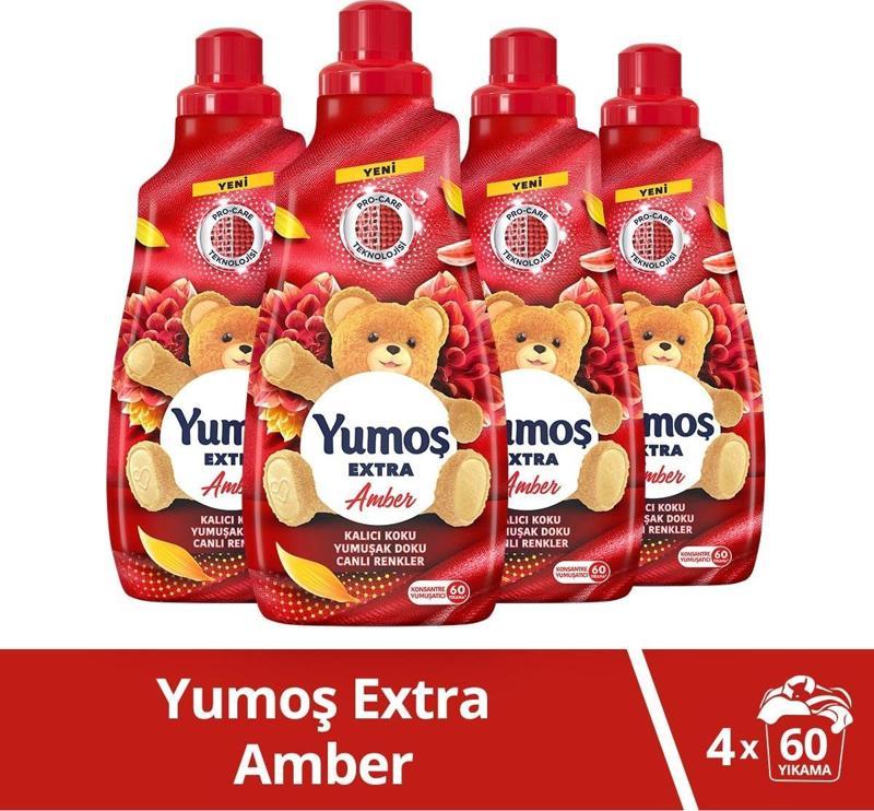 Extra Konsantre Çamaşır Yumuşatıcısı Amber 1440 Ml 60 Yıkama 4adet