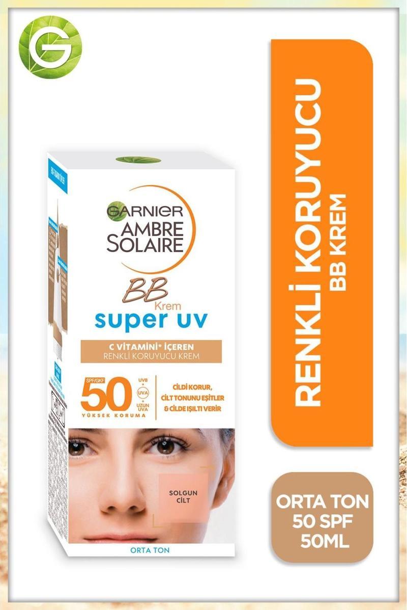 Ambre Solaire Renkli Koruyucu BB Krem - Orta Ton 50SPF 50 ml