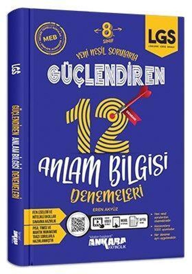 Ankara Yayınları 8. Sınıf Lgs Anlam Bilgisi Güçlendiren 12 Li Deneme 2021-2022