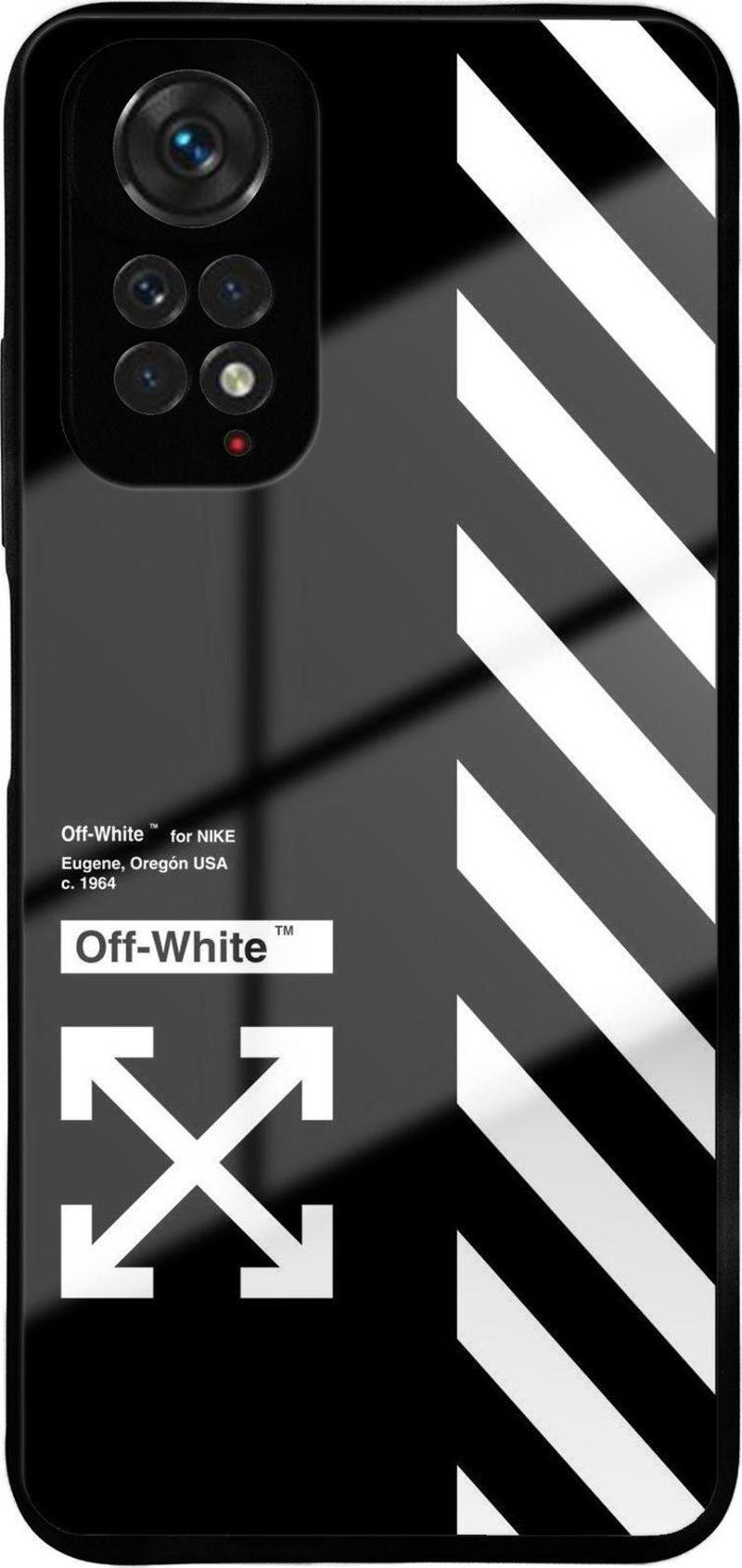 Redmi Note 11 İle Uyumlu Silikon Arkası Cam Kapak White Tasarımlı Cam Kılıf