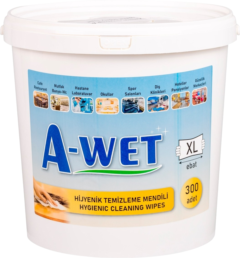 A-Wet Hijyenik Wet Wipes Yüzey Temizleme Havlusu 300 Yaprak