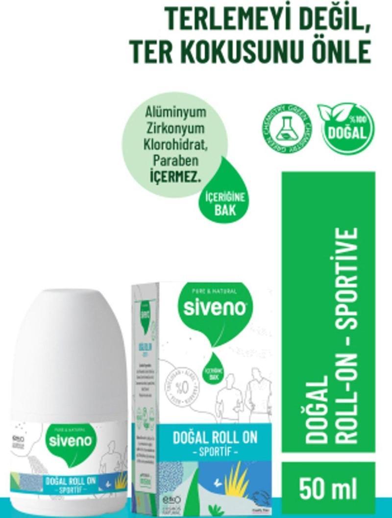 %100 Doğal Roll-On Sportif Sporcu Deodorant Ter Kokusu Önleyici Bitkisel Lekesiz Vegan 50 ml