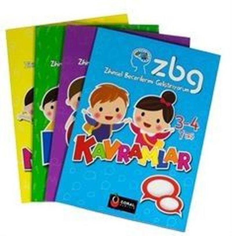 Limon Kids ZBG - Zihinsel Becerilerimi Geliştiriyorum Seti 3 - 4 Yaş - 4 Kitap Takım