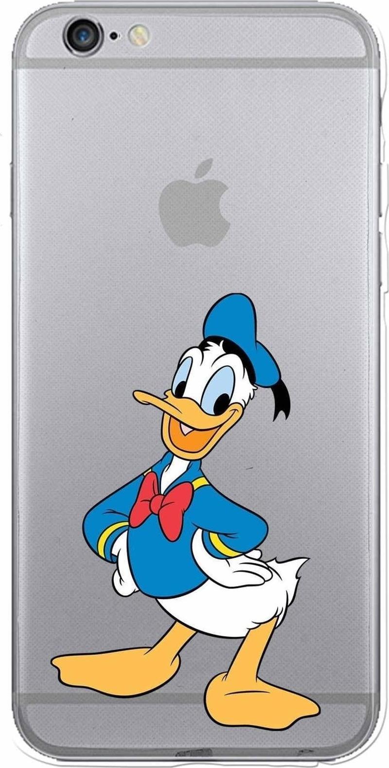 Apple Iphone 6S Plus Uyumlu Kamera Korumalı Kapak Donald Duck Tasarımlışeffaf Kılıf