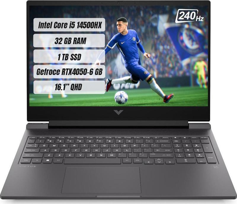 Victus 16-R1000NT I5 14500HX 32 GB 1 Tb SSD RTX4050-6GB Freedos 16.1" Qhd 240 Hz Taşınabilir Bilgisayar 9J204EA