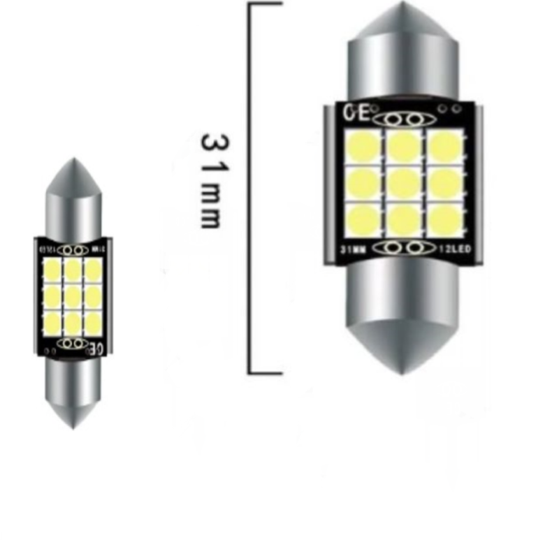 YLC Sofit Led 31mm Canbus Beyaz C5w Tavan Plaka Ampulü 2 Adet