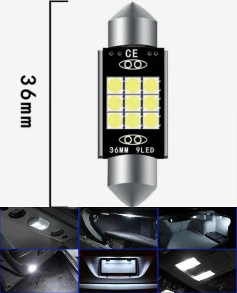 YLC Sofit Led 36mm Canbus Beyaz C5w Tavan Plaka Ampulü 2 Adet (1 Takım)