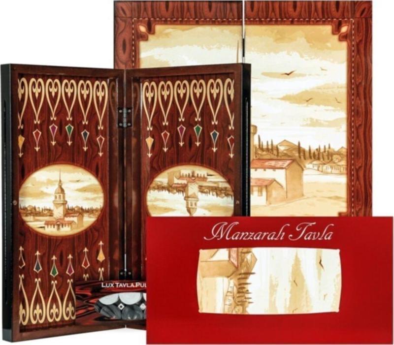 Manzaralı Polyester Tavla Kız Kulesi Büyük