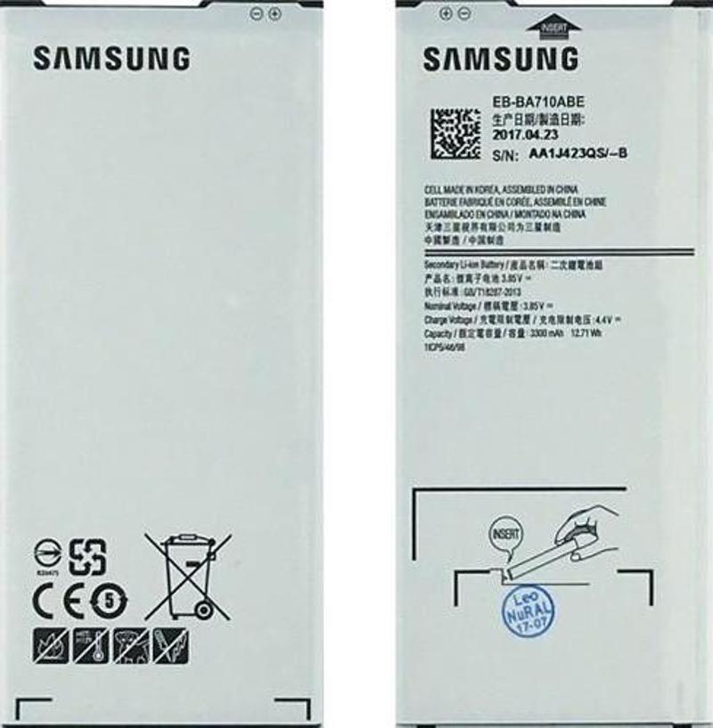 Samsung Galaxy A710 A7 2016 Için Samsung EB-BA710ABE Service 3325 Mah Batarya