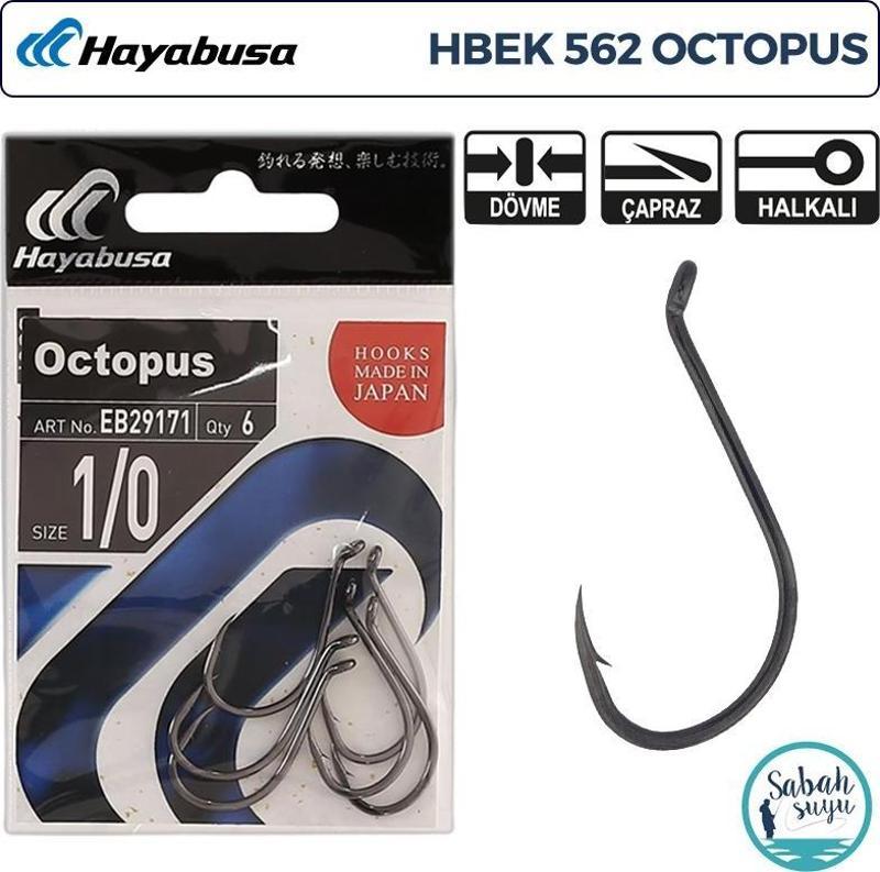 HBEK 562 Octopus Delikli İğne Siyah #1/0 (6 Adet)