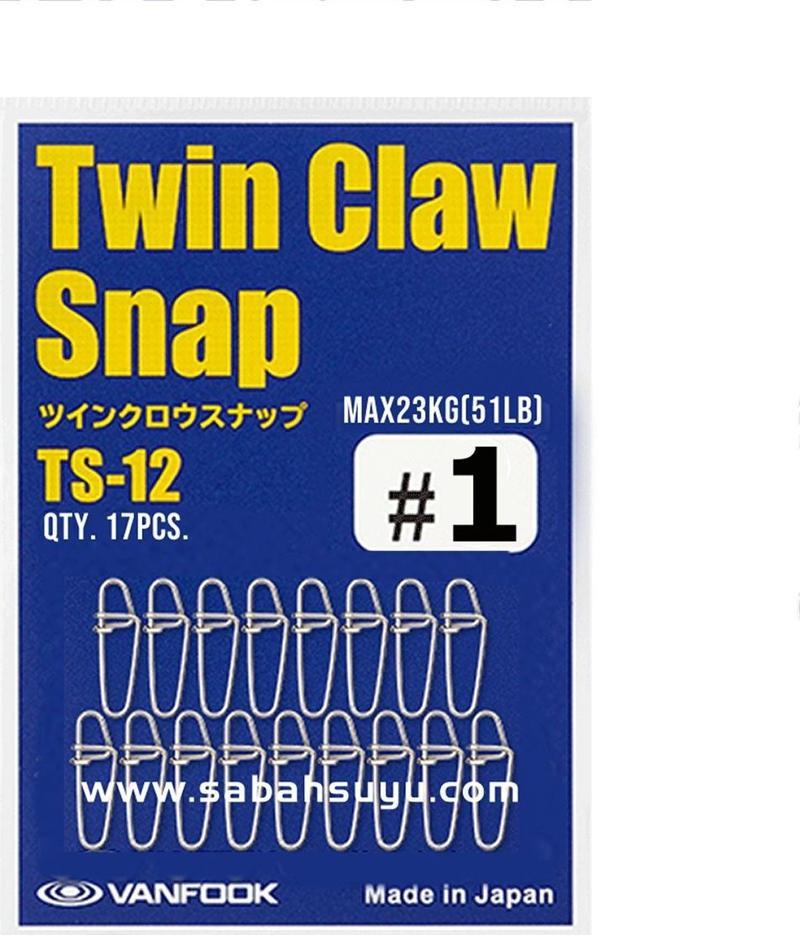 Twin Claw Snap TS-12 Silver #1 12mm 51lb/23kg (17Ad)