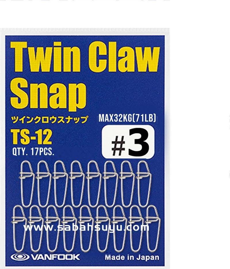 Twin Claw Snap TS-12 Silver #3 19mm 71lb/32kg (17Ad)