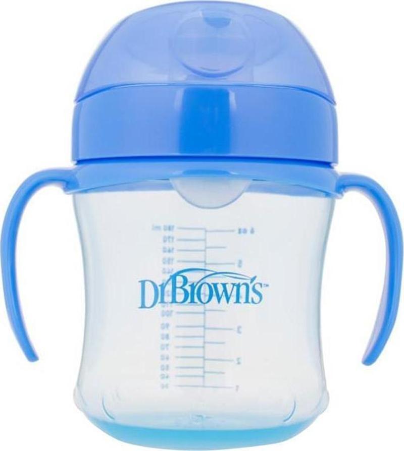 Dr. Brown's Oluklu Alıştırma Bardağı Mavi 6+ Ay 6oz/ 180 ml