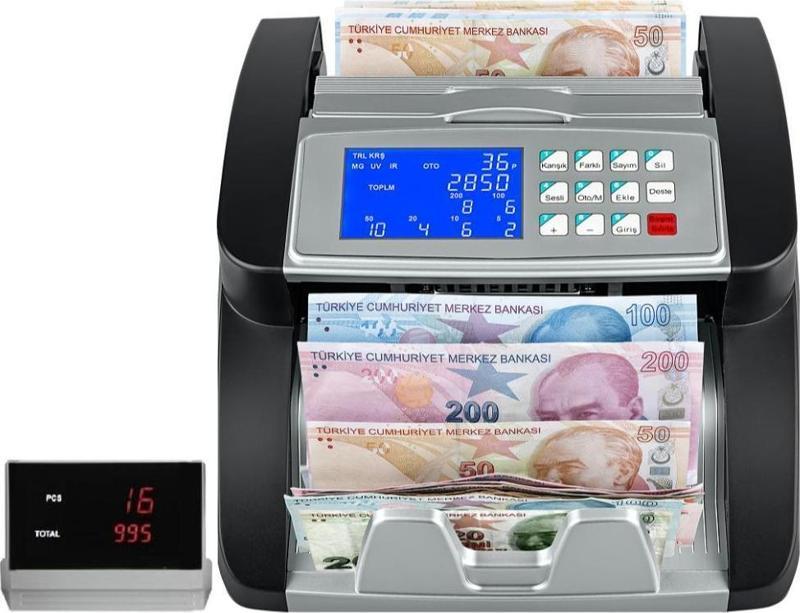 GB7100B Karışık Para Sayma Makinesi ve Sahte Yakalama - TL - Euro - Usd - Türkçe Sesli Uyarı