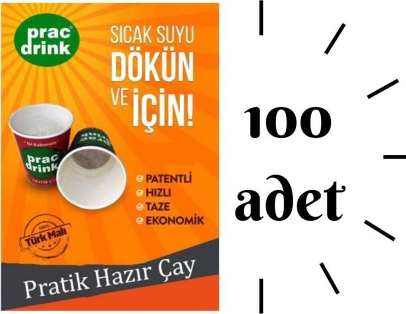 100'lü Karton Bardakta Hazır Pratik Çay