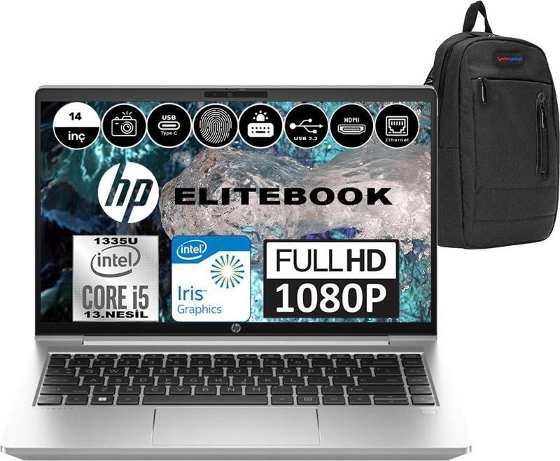 Elitebook 640 G10 Intel Core I5 1335U 32GB 1TB SSD Intel® Iris® Xᵉ WIN 11 Pro 14" FHD 8A570EAP11 + Çanta