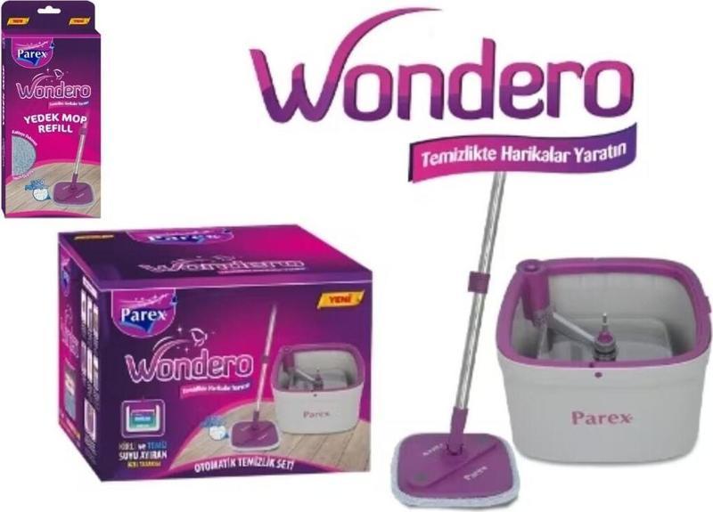 Wondero Otomatik Temizlik Seti - 1 Yedek Mop Başlığı Temiz & Kirlik Suyu Ayıran Özellik