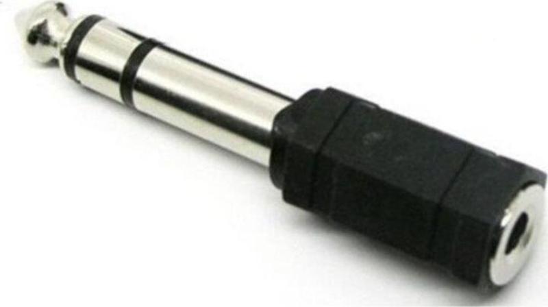 Çivi Jak Stereo Dişi Çevirici Amfi Girişi Altın - 6.3mm Erkek To 3.5mm Dişi - Arkası ince Jak