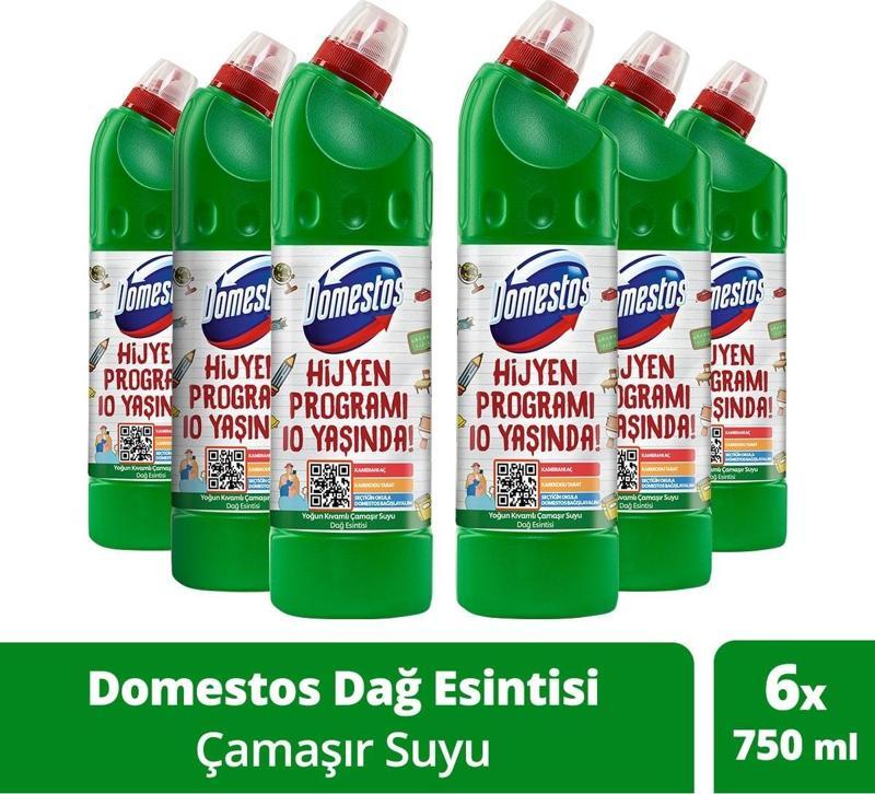 Yoğun Kıvamlı Çamaşır Suyu Dağ Esintisi Maksimum Hijyen 750 ml 6 Adet