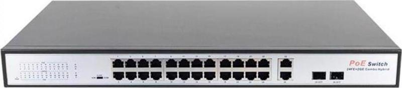 POE-2421SFP-300W 24x10/100 2x Gigabit Uplink  1x Sfp 360w Poe Combo Rack Tipi Switch