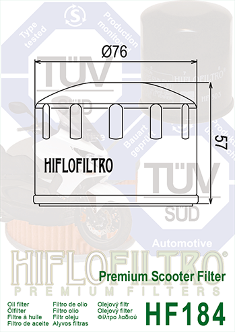 Hf184 Hıflo 2000-2010 Piaggio X9 500 Yağ Filtresi