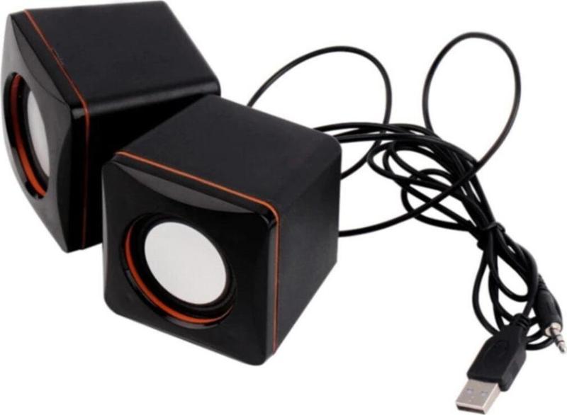 Kablolu Aux Usb Mini Multimedia Hoparlör Aux Girişli Usb Kablolu Pc Laptop Speaker Ses Sistemi 1+1