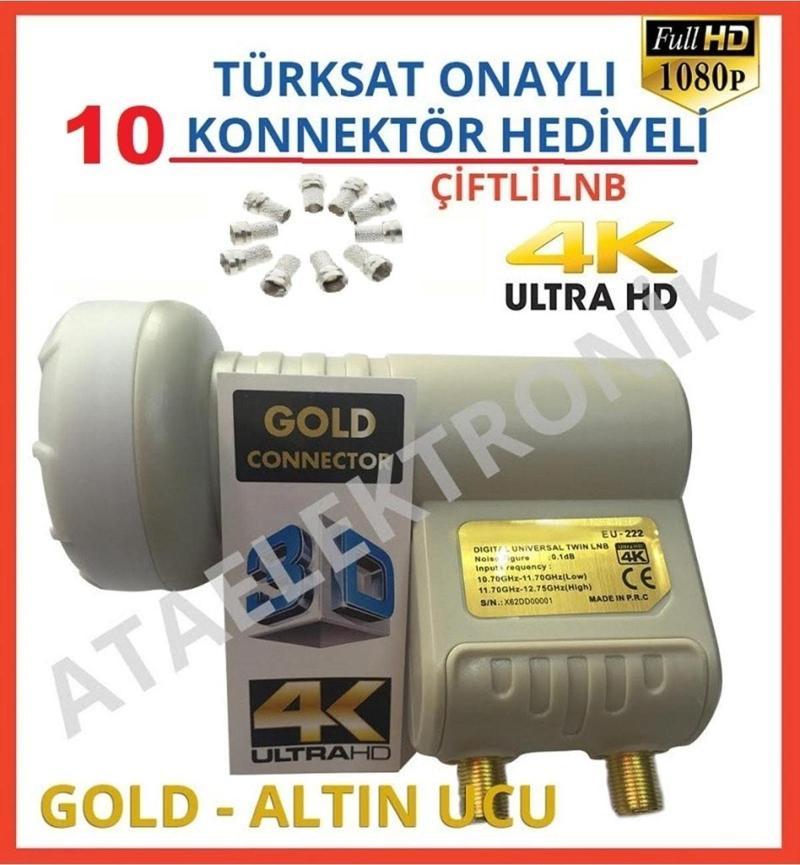 Bağımsız 2 Çıkışlı Lnb 3d 4k Full Hd Lenebe Elenbi 10 Adet Jak