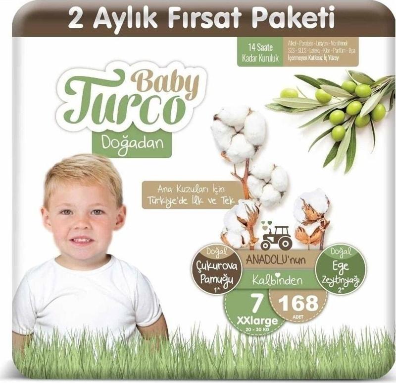 Doğadan Bebek Bezi 7 Numara XXlarge Ekonomik Paket 168 Adet