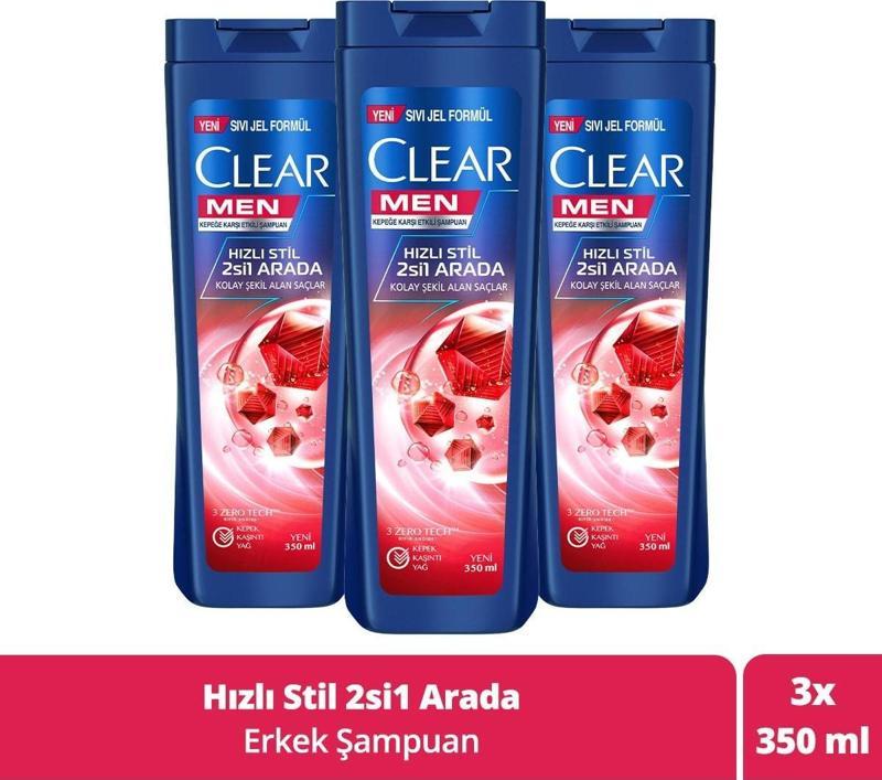 Men Kepeğe Karşı Etkili Şampuan Hızlı Stil 2si 1 Arada 3 x 350 ML