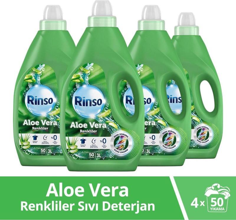 Aloe Vera Renkiler Sıvı Deterjan 3 Lt 4 Adet
