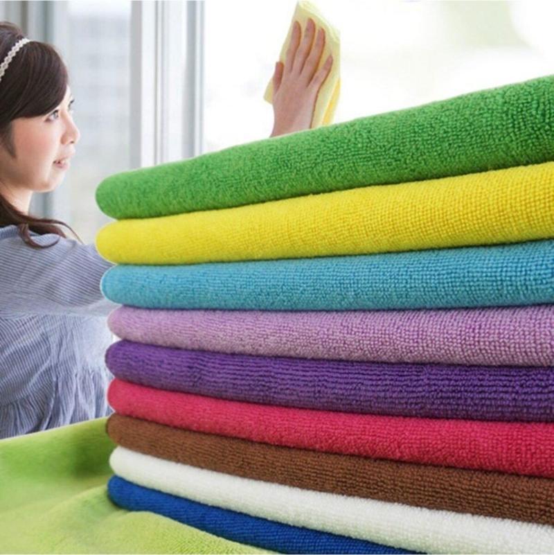 4 Adet 4 Farklı Renk Super Soft Microfiber Mikro Fiber Bez Ev Temizlik Cam Temizleyici Bezi